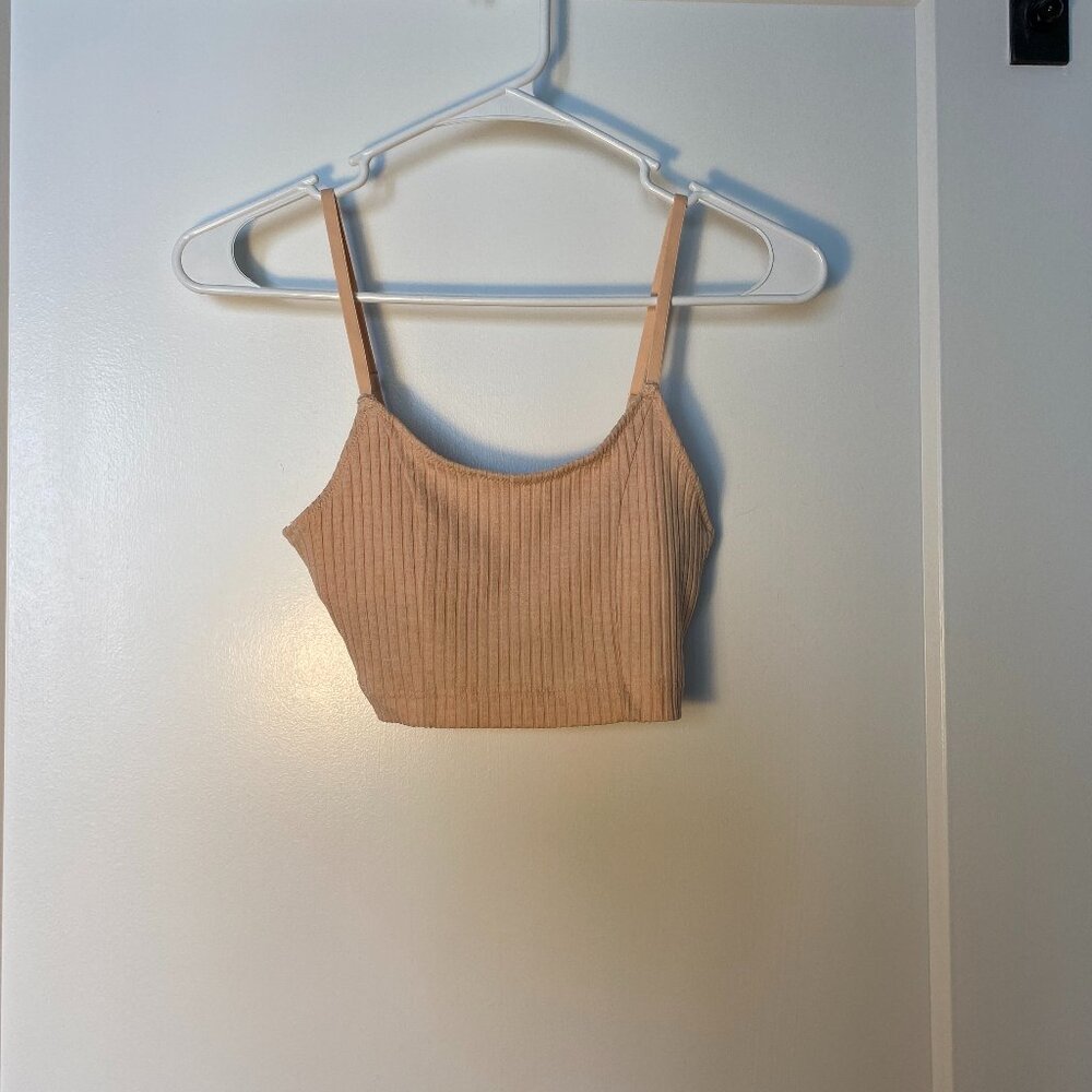 Peach Spaghetti Strap Crop Top
